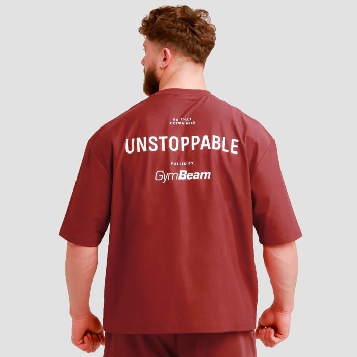 Unstoppable Oversized T-Shirt Red- GymBeam L