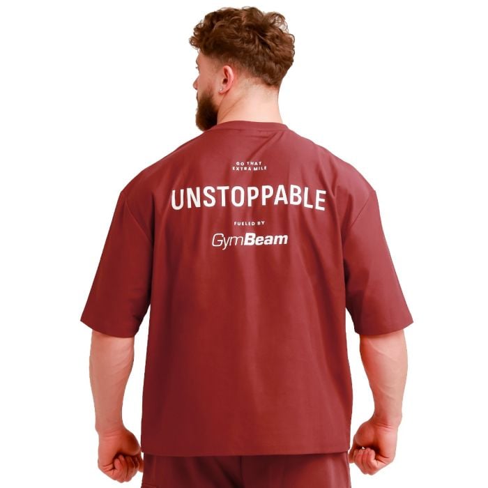 Unstoppable Oversized T-Shirt Red- GymBeam L