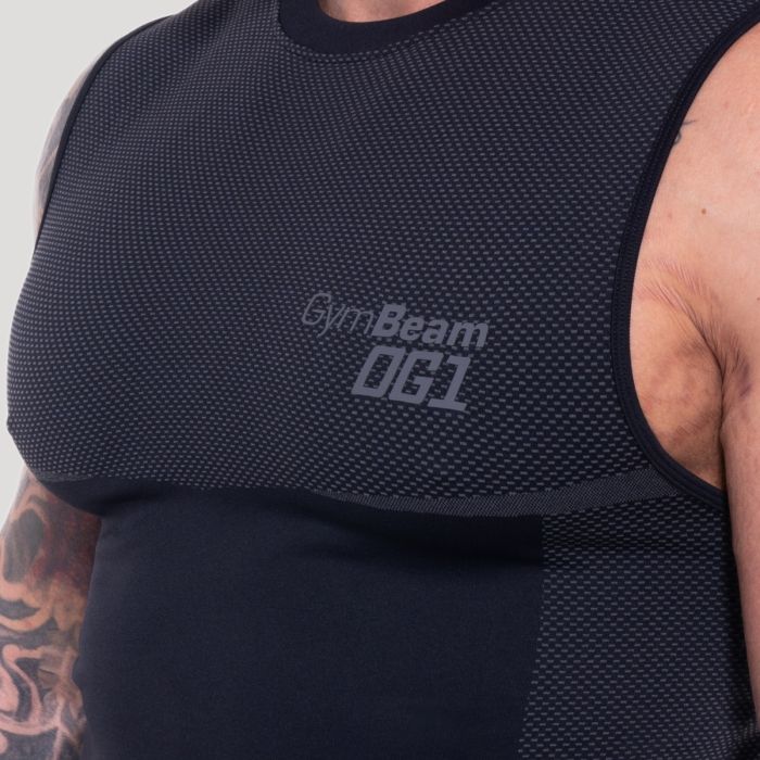 OG1 Seamless Tanktop Black/Grey - GymBeam L