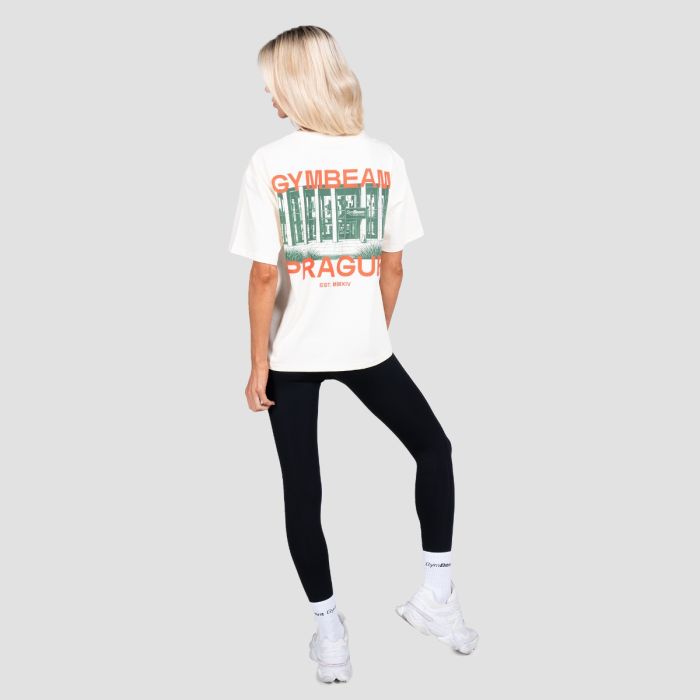 Prague T-shirt Cream - GymBeam XXL
