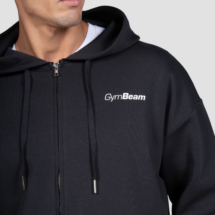 Relay Zip Hoodie Black - GymBeam L