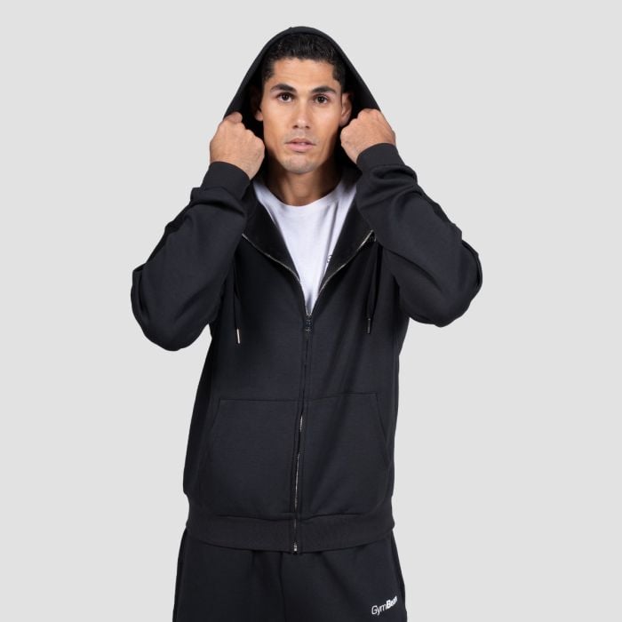 Relay Zip Hoodie Black - GymBeam L