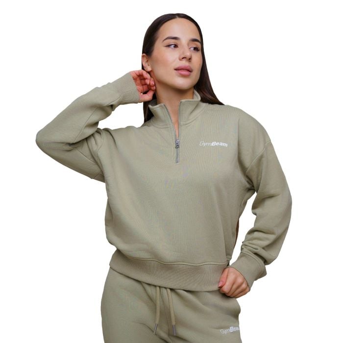 Γυναικείο Jumper Agile 1/2 Zip Sage - GymBeam XL