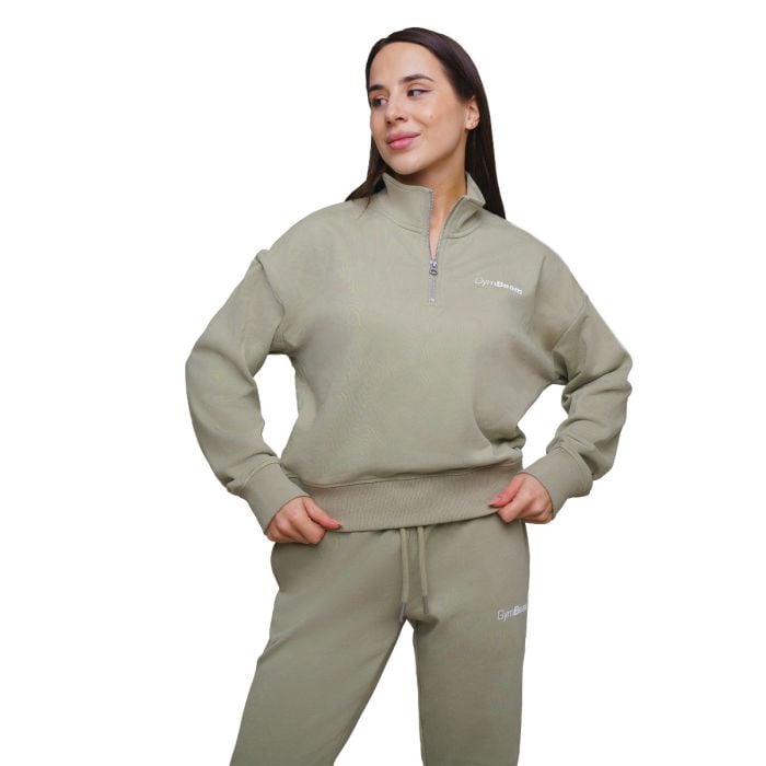 Γυναικείο Jumper Agile 1/2 Zip Sage - GymBeam XL