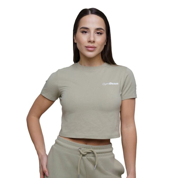 Γυναικείο Agile Cropped T-Shirt Sage - GymBeam L