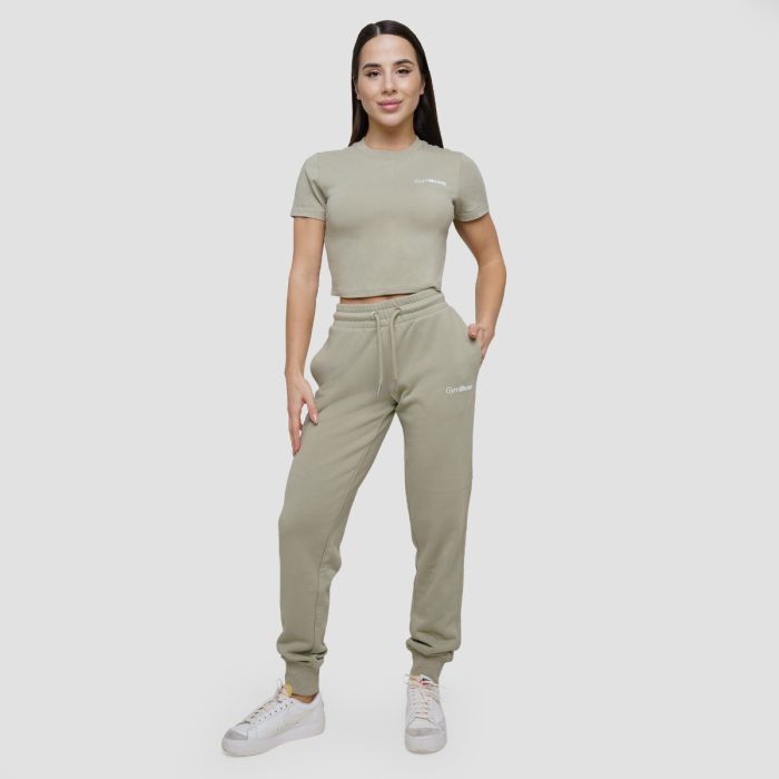 Γυναικείο Agile Cropped T-Shirt Sage - GymBeam L