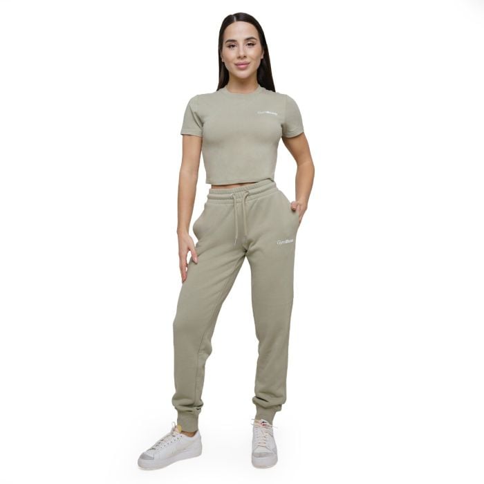Γυναικείο Agile Cropped T-Shirt Sage - GymBeam L