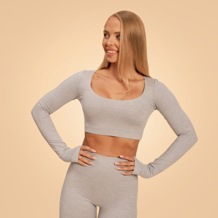 Γυναικείο Sense Crop Top Grey - BeastPink M