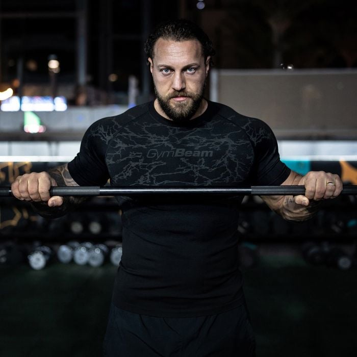 Static Seamless T-shirt Black - GymBeam L
