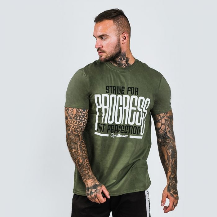 Ανδρικά T-Shirt Progress Military Green- GymBeam
