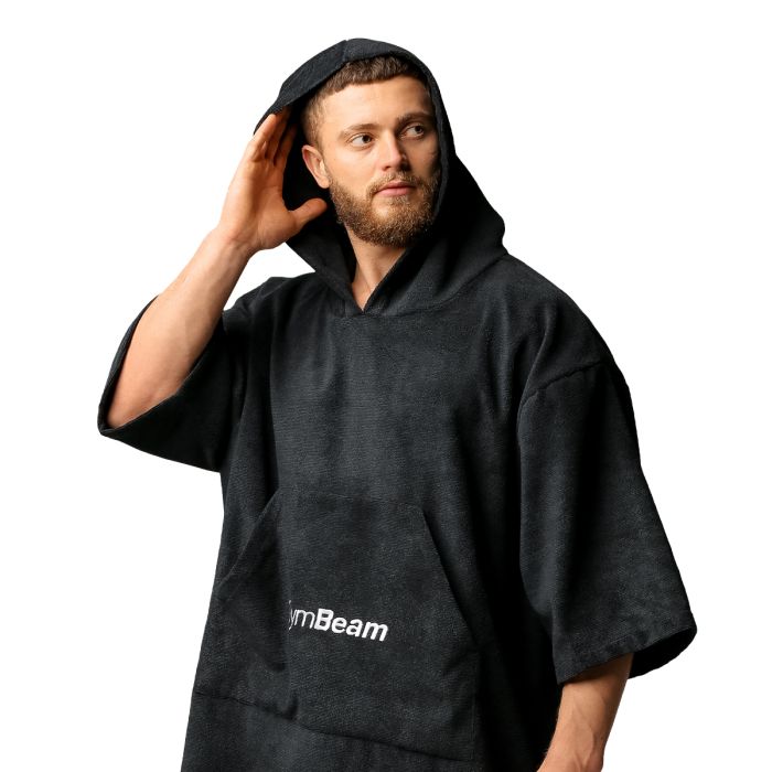 Towel Poncho Terry Black - GymBeam single_variant