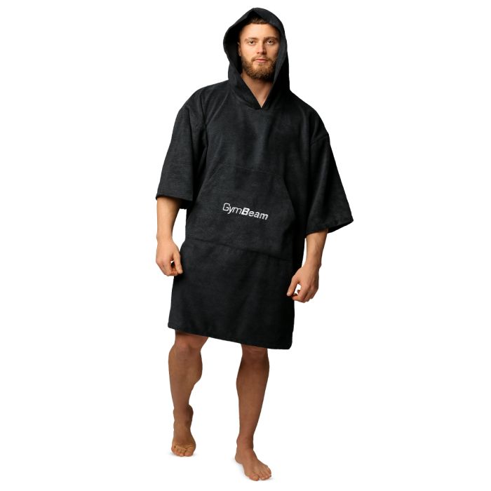 Towel Poncho Terry Black - GymBeam single_variant