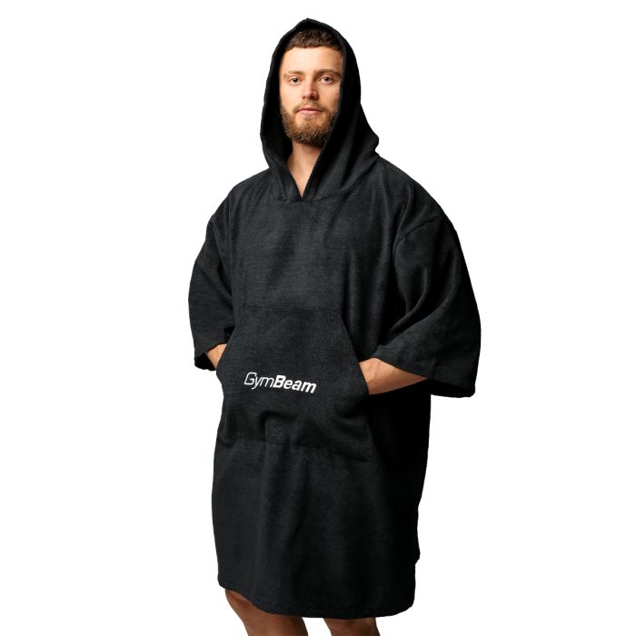 Towel Poncho Terry Black - GymBeam single_variant