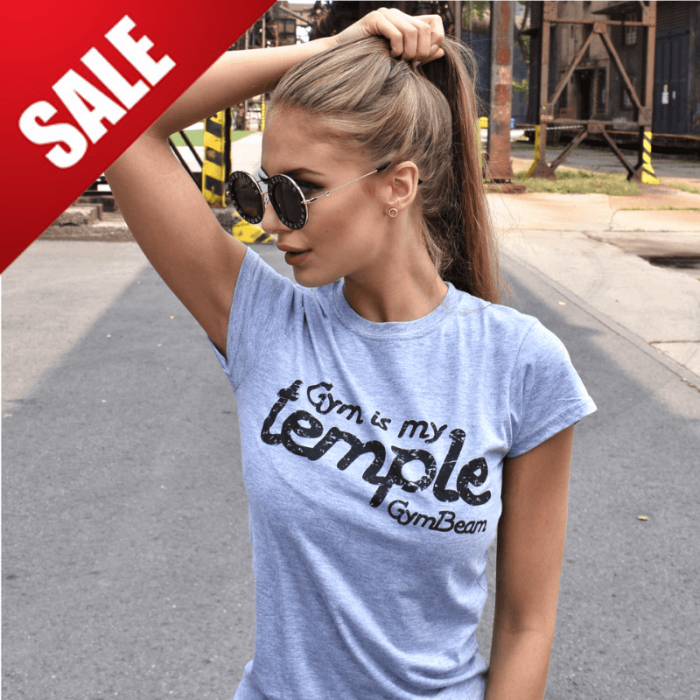 Yυναικεία T-Shirt  Temple Grey Black - GymBeam