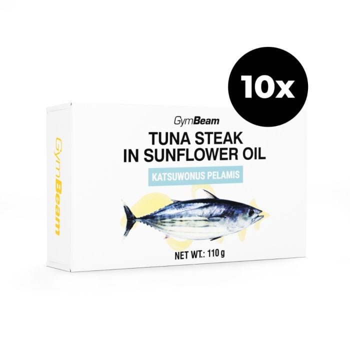 Tuna steak in sunflower oil - GymBeam 10 x 110 g