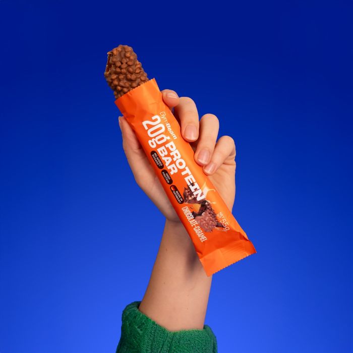 Μπάρα πρωτεΐνης 20 g - GymBeam 55 g - Σοκολάτα - Καραμέλα