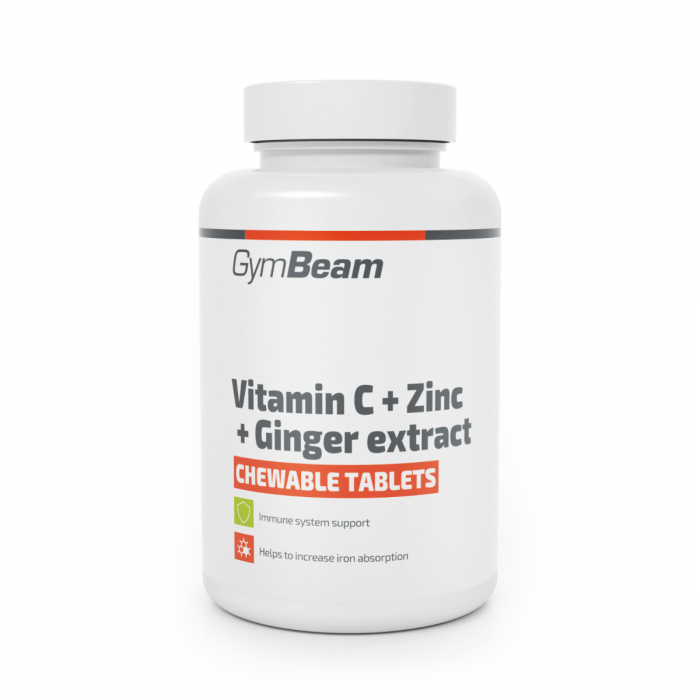 Μασώμενη Βιταμίνη  C  + Ψευδάργυρος + Εκχύλισμα Τζίντζερ - GymBeam