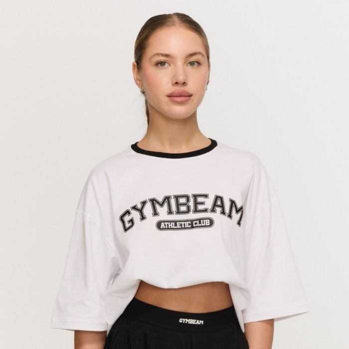 Γυναικείο Oversized T-shirt Varsity White - GymBeam S