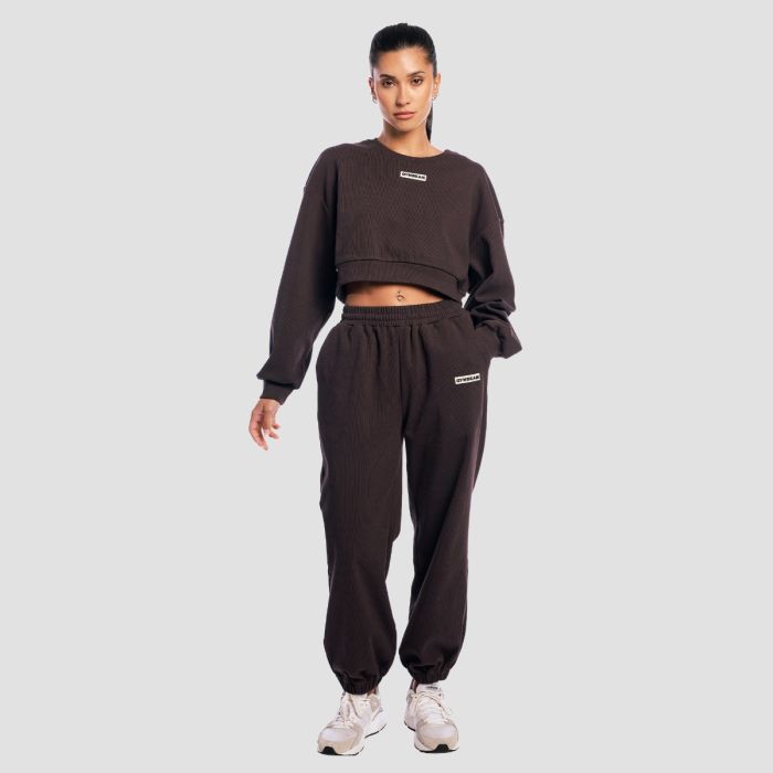 Γυναικείο Cropped Φούτερ Aura Tee Brown - GymBeam M