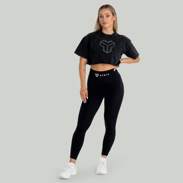 Γυναικείο Washed CropTop Black- STRIX M