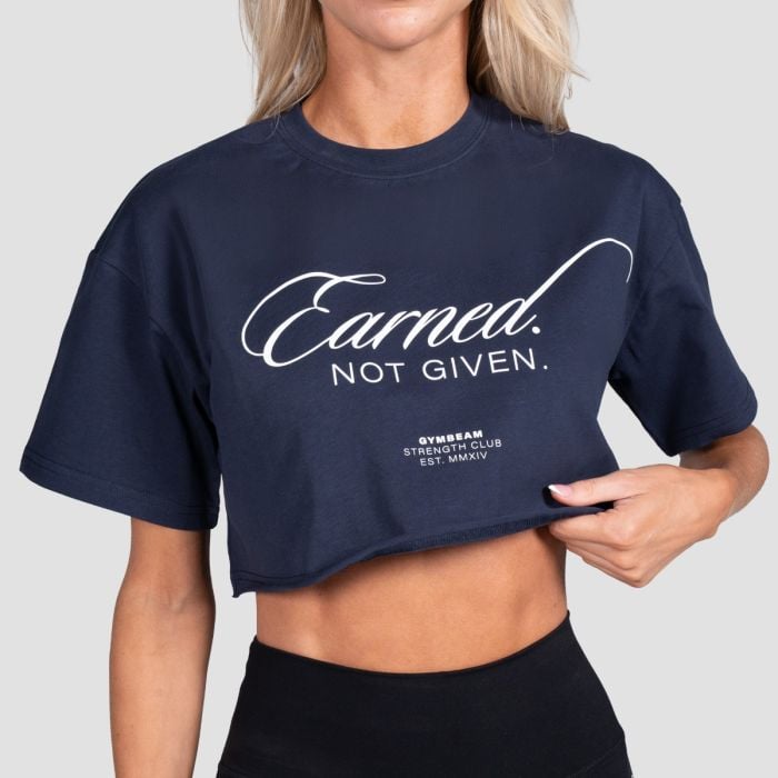 Γυναικείο Earned Cropped T-shirt Midnight - GymBeam S