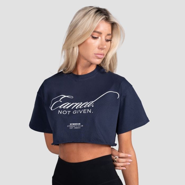 Γυναικείο Earned Cropped T-shirt Midnight - GymBeam S