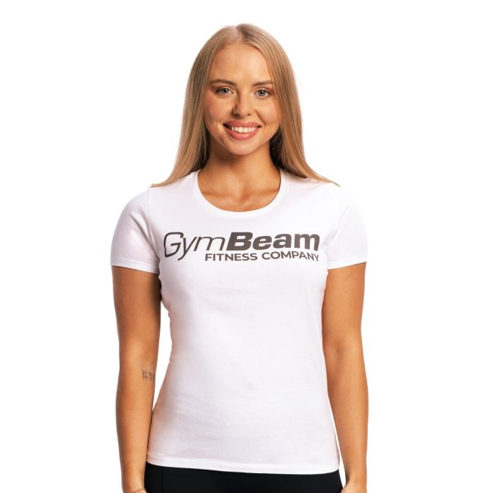 Γυναικείο Fitness White T-Shirt - GymBeam L