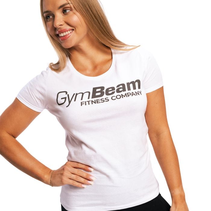 Γυναικείο Fitness White T-Shirt - GymBeam L