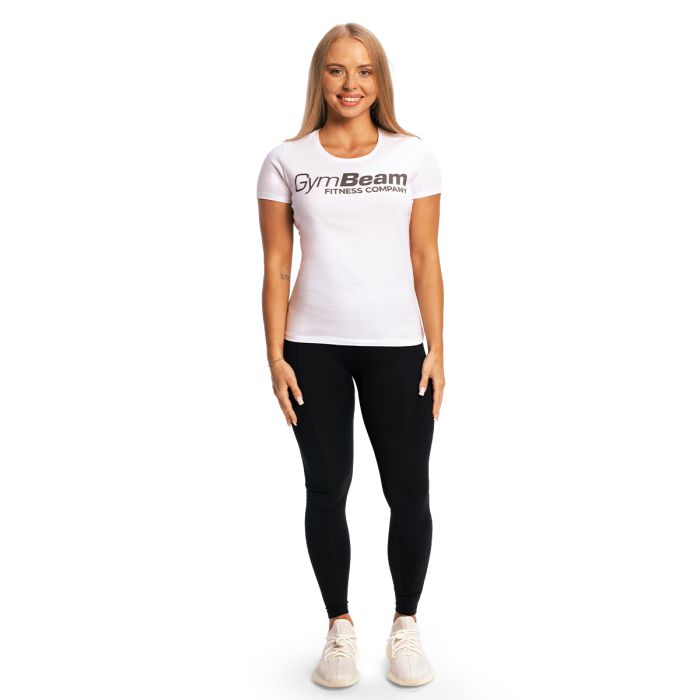 Γυναικείο Fitness White T-Shirt - GymBeam L