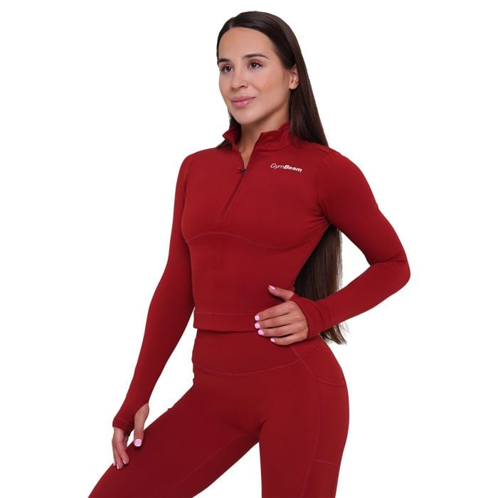 Women‘s Ignite Sports Top Dark Red - GymBeam M
