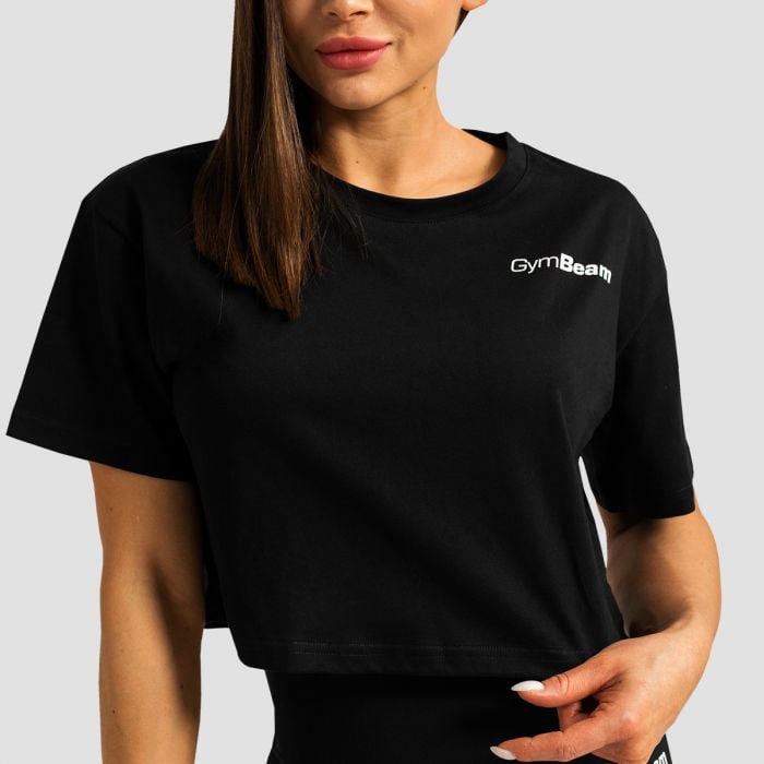 Γυναικείο T-Shirt Limitless Cropped Black - GymBeam S