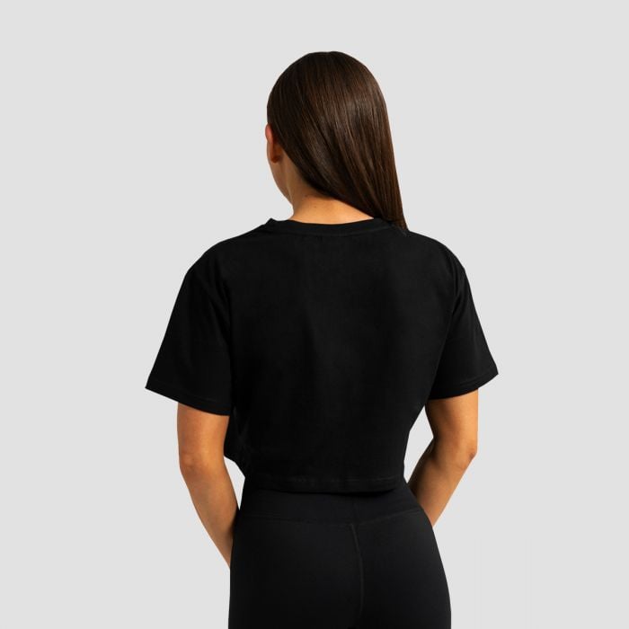 Γυναικείο T-Shirt Limitless Cropped Black - GymBeam S