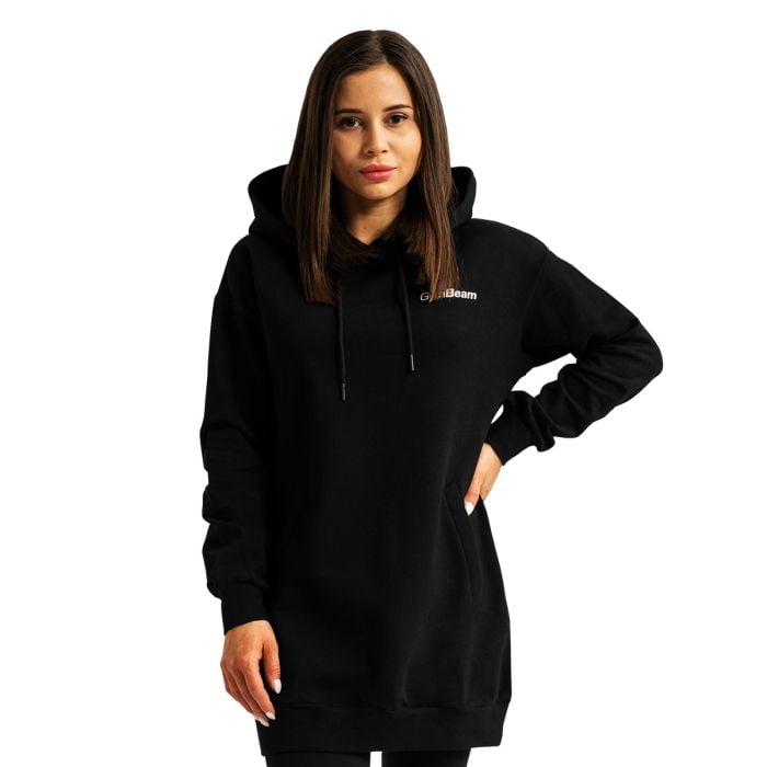 Women‘s Limitless Longline Hoodie Black - GymBeam L