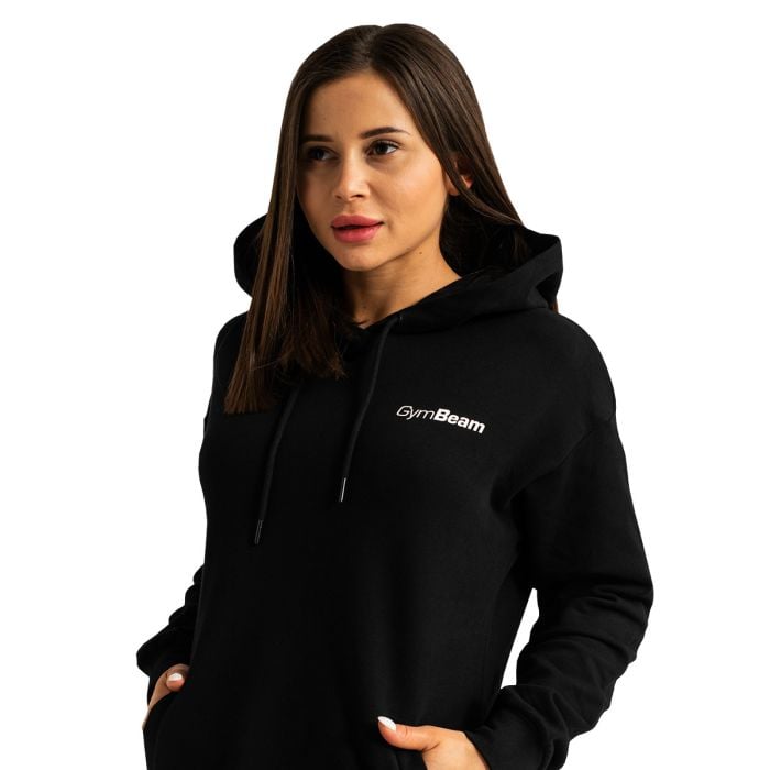 Women‘s Limitless Longline Hoodie Black - GymBeam L
