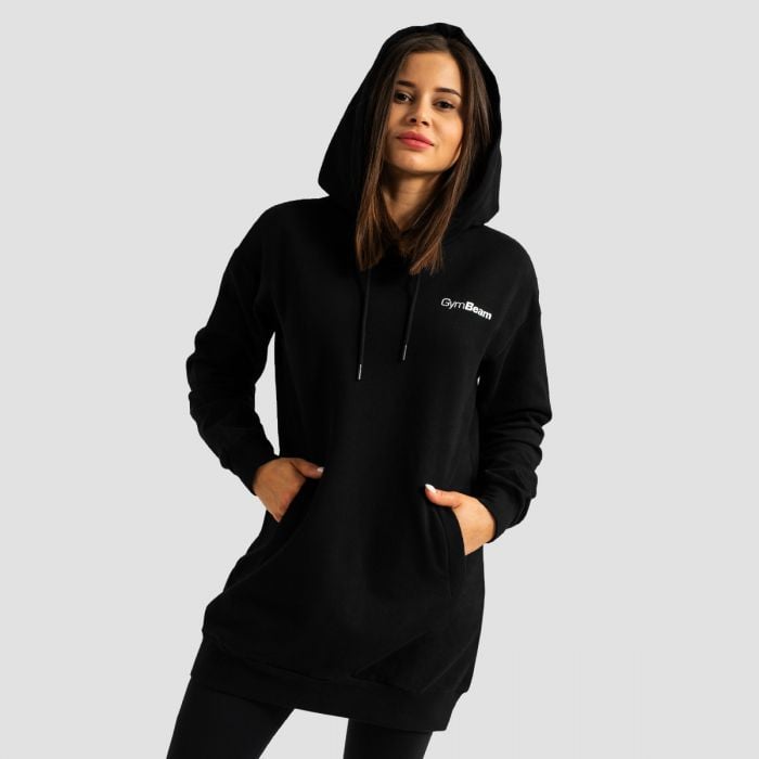 Women‘s Limitless Longline Hoodie Black - GymBeam L