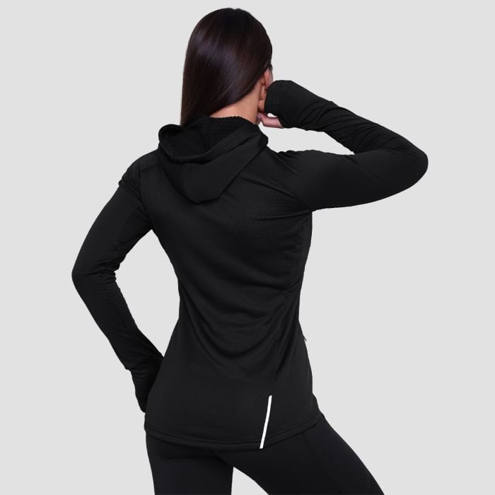 Γυναικείο φούτερ Pulse 1/2 Zip Running Black - GymBeam M
