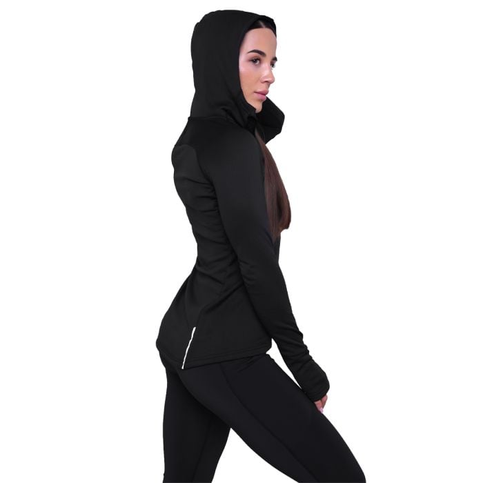 Γυναικείο φούτερ Pulse 1/2 Zip Running Black - GymBeam M