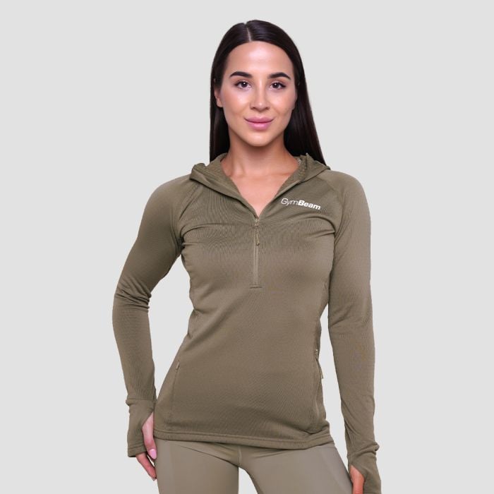 Γυναικείο φούτερ Pulse 1/2 Zip Running Vetiver - GymBeam XXL