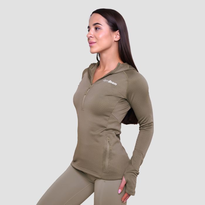Γυναικείο φούτερ Pulse 1/2 Zip Running Vetiver - GymBeam XXL