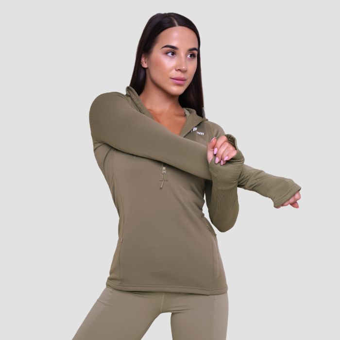 Γυναικείο φούτερ Pulse 1/2 Zip Running Vetiver - GymBeam XXL