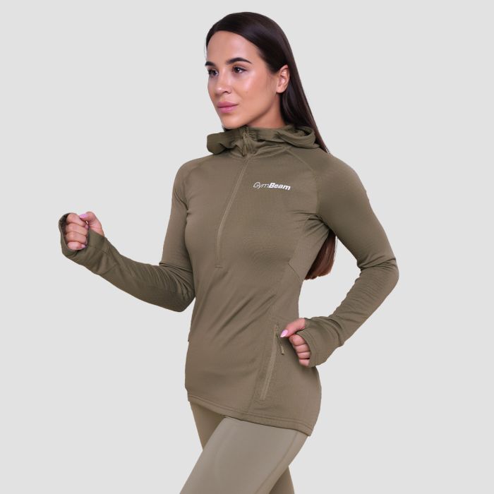 Γυναικείο φούτερ Pulse 1/2 Zip Running Vetiver - GymBeam XXL