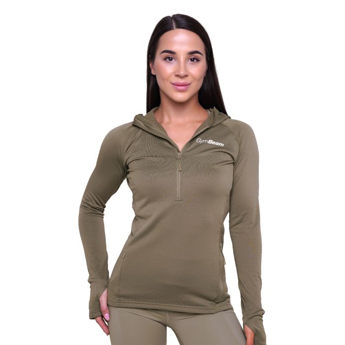 Γυναικείο φούτερ Pulse 1/2 Zip Running Vetiver - GymBeam XXL