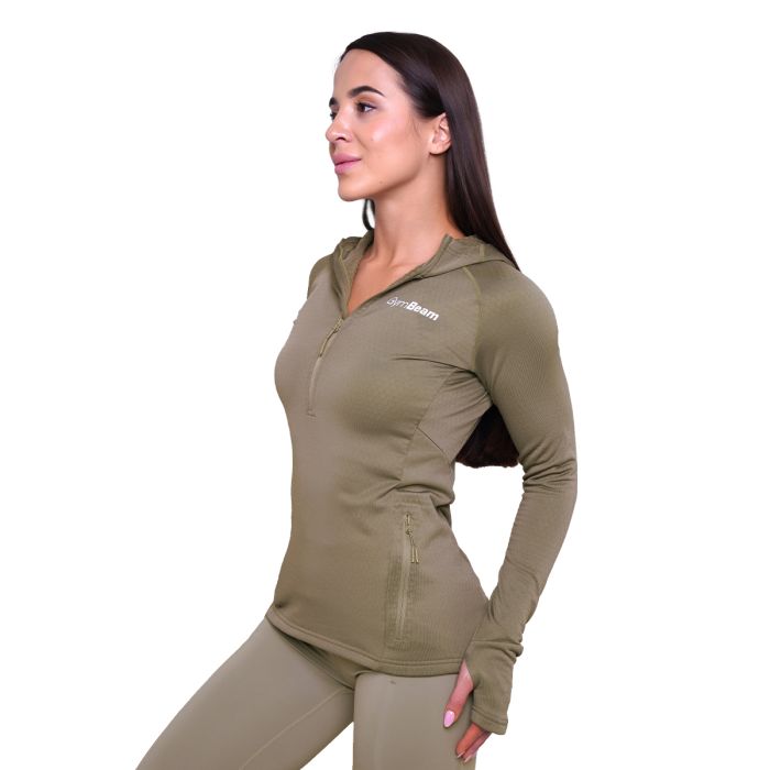 Γυναικείο φούτερ Pulse 1/2 Zip Running Vetiver - GymBeam XXL