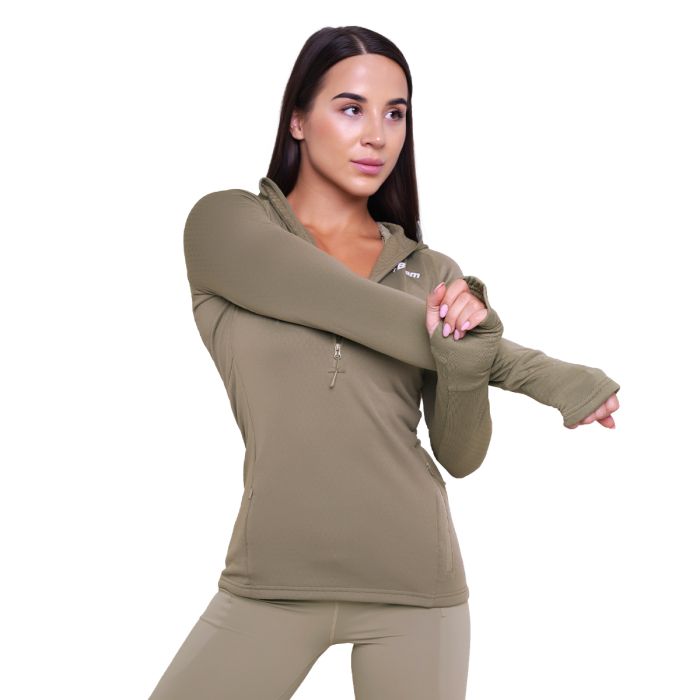 Γυναικείο φούτερ Pulse 1/2 Zip Running Vetiver - GymBeam XXL