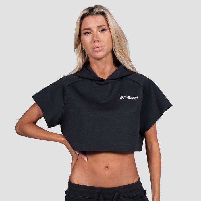 Γυναικείο Relay Cropped Hoodie Black - GymBeam M