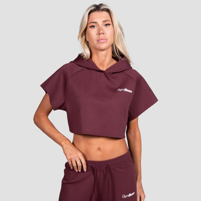 Γυναικείο Relay Cropped Hoodie Fig - GymBeam S