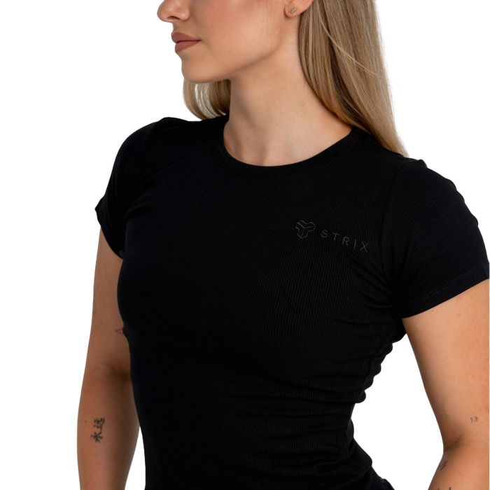 Γυναικείο Ribbed Tee Black - STRIX L