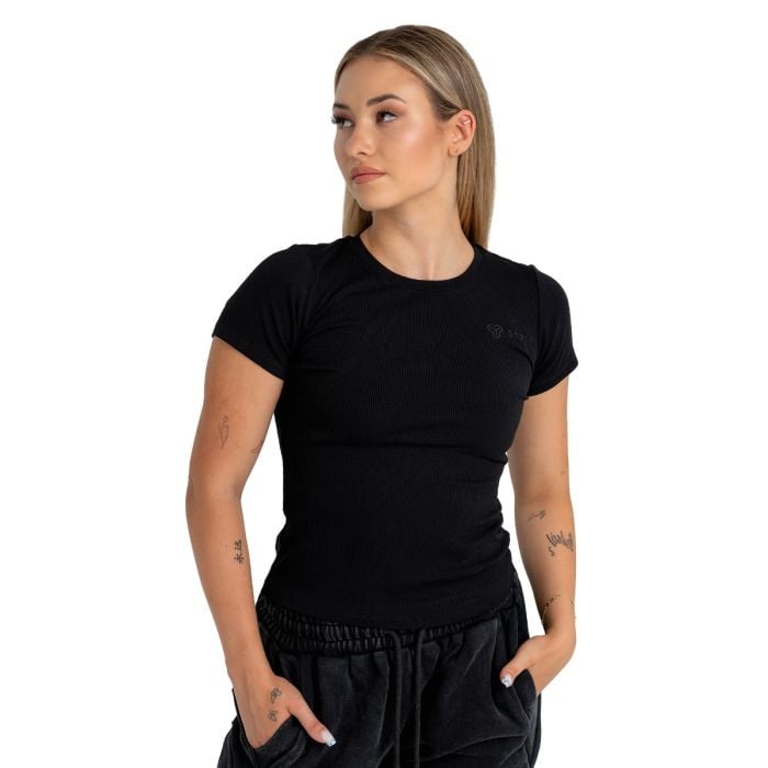 Γυναικείο Ribbed Tee Black - STRIX L