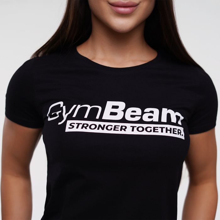 Women‘s Stronger Together T-shirt Black - GymBeam XXL