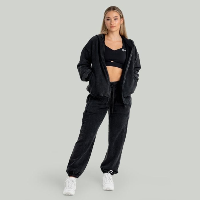 Γυναικείο Φούτερ με φερμουάρ Washed Black - STRIX S